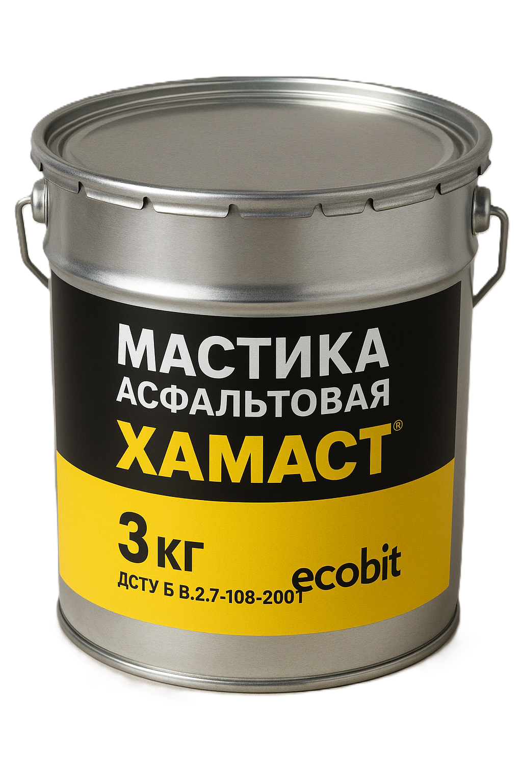 Мастика асфальтовая ХАМАСТ Ecobit ведро 3,0 кг ДСТУ Б.В.2.7-108-2001 (ГОСТ 30693-2000)
